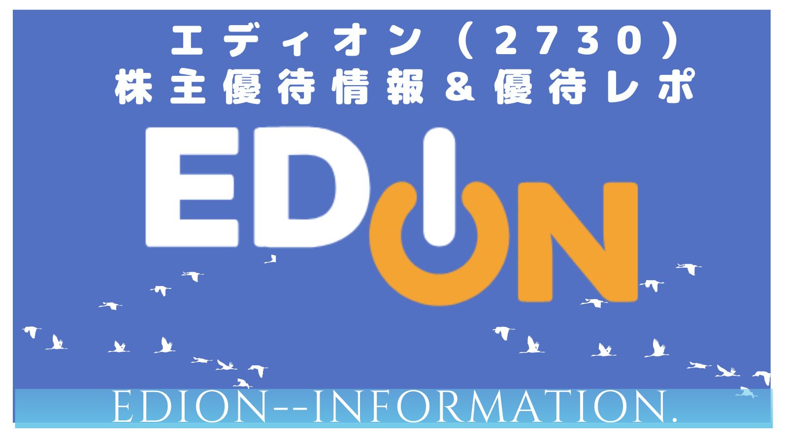 エディオン（2730）株主優待情報＆優待レポ｜子育て主婦の投資とくらし